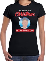 Bondscoach Louis all I want for Christmas fout Kerst shirt - zwart - dames - Kerst  t-shirt / Kerst outfit XS