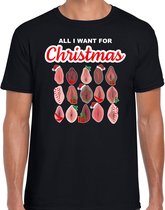 All I want for Christmas pussy / vaginas fout Kerst t-shirt - zwart - heren - Kerst t-shirt / Kerst outfit S