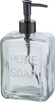 WENKO Distributeur de savon Pure Soap Glas transparent 550 ml - Distributeur de savon