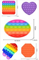 Pop It Fidget Toy Vierkant - Rainbow- Pure kleur(Pure kleur willekeurig verzonden)- Gezien op TikTok-5-delige set