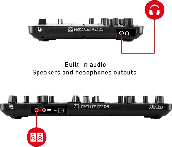 Hercules P32 DJ — 2-decks USB-controller — Ingebouwde audio-interface — 32 pads — DJUCED-software inbegrepen - Hercules