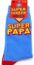 Super Sokken Voor een - Super Papa - Maat 42 / 46 - Cadeau - Vaderdag - Kerst - Sinterklaas - Verjaardag