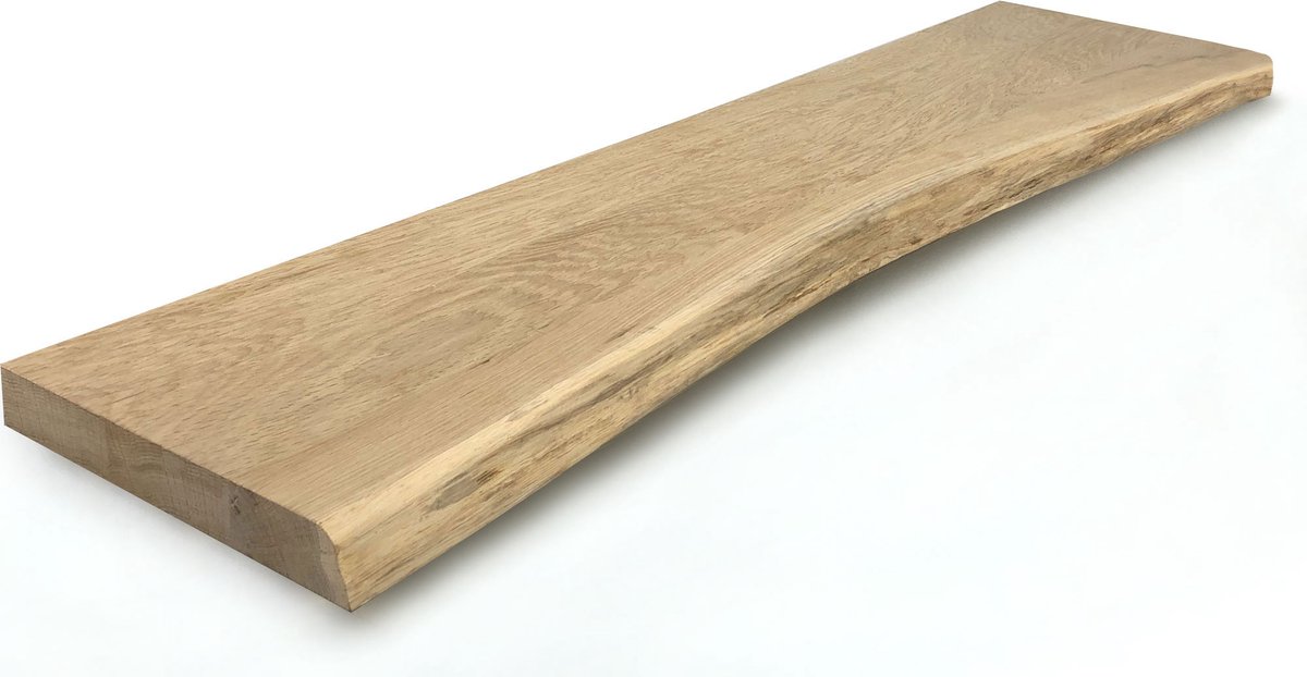 Eiken plank 150 x 20 cm boomstam - Boomstam plank - Massief eiken plank boomstam - Eiken plank - Tuinexpress.nl