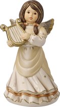 Goebel - Kerst | Decoratief beeld / figuur Engel hemelse harp | Aardewerk - 15cm