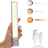 Led lamp met beweging sensor| Draadloze| USB Oplaadbare| Light Motion Sensor| 22 CM | 80 led lights |Nacht Lamp| Warm White | Op Magneet strip| zaklamp