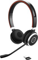 Jabra Evolve 65 Draadloze Stereo On-Ear Headset - Microsoft gecertificeerde hoofdtelefoon met lange batterijduur - USB Bluetooth Adapter - Zwart