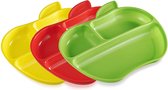 Munchkin Lil' Apple Plates - Kinderbord - Kinderservies - 6mnd+ (3 Stuks) - BPA-Vrij