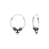 Ringoorbellen ''bali hoops'' 925 sterling silver, 12mm