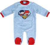 Baby romper boxpakje - Superhelden - Velours - Blauw - 1 maand (56 cm)