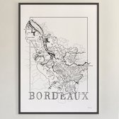 Brushery - Wijnposter - Bordeaux - Frankrijk - Wijnkaart - Zwartwit