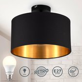 B.K.Licht - Slimme Plafondlamp - Ø30cm - dimbaar - zwart goud - smarte decoratieve plafonniére - WiFi lamp - met smart E27 lichtbron