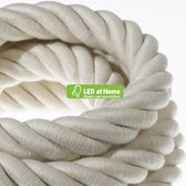 LEDatHOME – 3XL elektrisch snoer, elektrische kabel 3x0,75. Ruwe katoenen stoffen bekleding. Diameter 30mm – 5 meter - Van buiten SCHITTEREND, van binnen SUBLIEM!