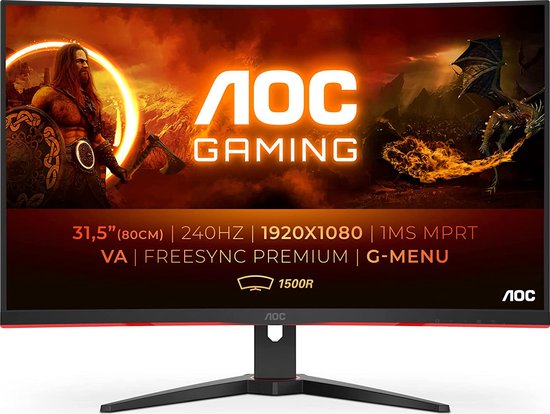 AOC C32G2ZE - Full HD Curved Gaming Monitor - 240hz - 32 inch