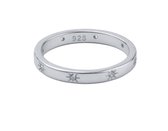 Ring dames | dames ring | aanschuifring | zilveren dames ring | 925 zilver | ring met sterretjes | Zirkonia steentjes | cadeau voor vrouw | 16 mm |