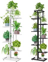 Hoge metalen plantenstandaard wit 126cm