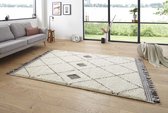Hoogpolig designer vloerkleed 3D Kanuri - crème/zwart 160x230 cm