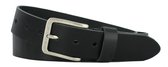 Leren Dames/Heren Riem | 4cm breed | Riemmaat: 95cm (totale lengte: 110cm) | 100% echt leer | Kleur: zwart | Nikkelvrije gesp