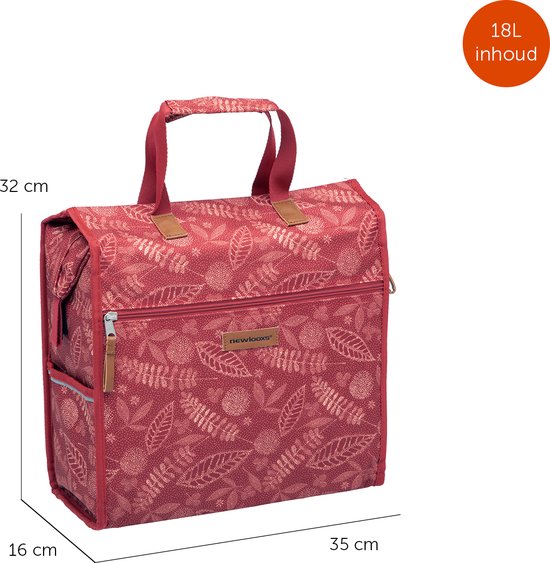 New Looxs Forest Lilly Enkele Fietstas Shopper - 18 liter - Rood van New Looxs — afbeelding 4
