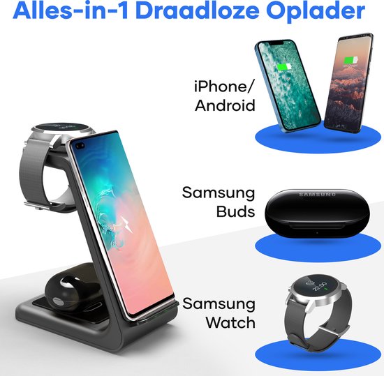 MW® DO101 - 3-in-1 Draadloze Oplader Samsung - Galaxy en | bol.com