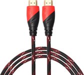 By Qubix HDMI kabel 1.8 meter - HDMI 1.4 versie - High Speed - HDMI 19 Pin Male naar HDMI 19 Pin Male Connector Cable - Red line