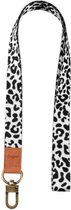 DW4Trading® Sleutel hanger koord keycord panter zwart/wit