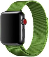 Geschikt voor Apple Watch Bandje 38/40/41mm - Milanees gewoven metaal - Roestvrijstaal - Magneetsluiting - Groen