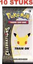 Pokemon Celebrations Booster Pack - 25th Anniversary - Train On - Karton - Luxe Uitgave - Unisex - Trading cards - Pikachu - 10x!