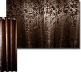 JEMIDI Decoratief gordijn - kant en klaar - 140 x 245 cm - niet-transparant - Bruin