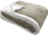 JEMIDI XXL warme fleece deken - Knuffeldeken voor op de bank - 180 x 220 cm - Wasbaar - Taupe