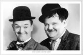 JUNIQE - Poster met kunststof lijst Laurel and Hardy -30x45 /Wit &