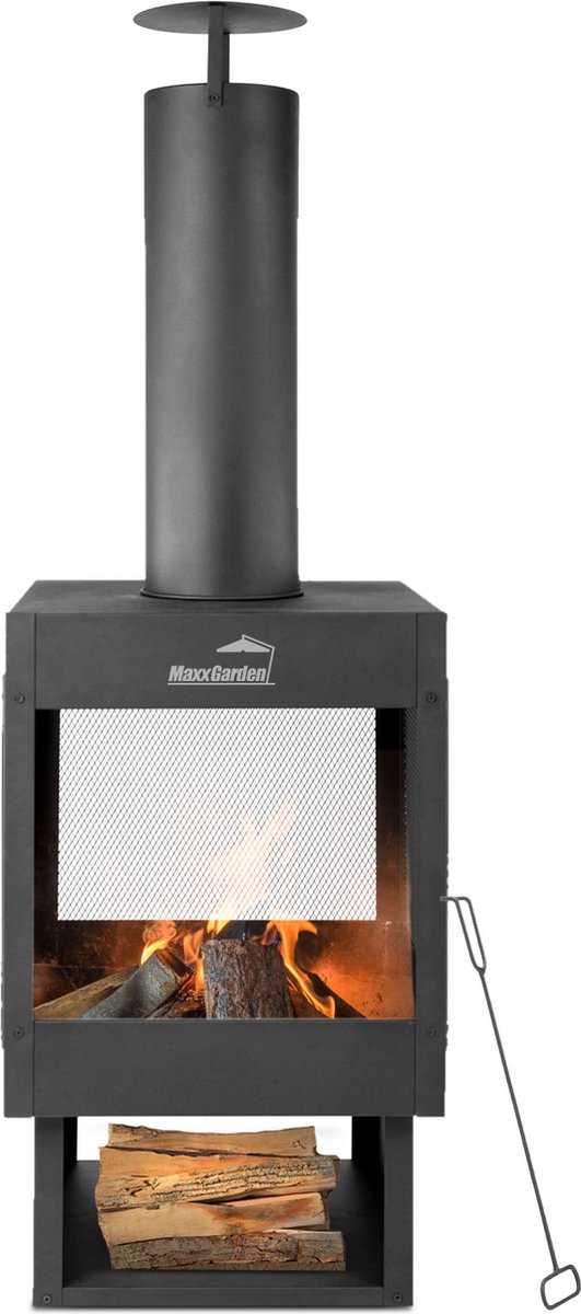 MaxxGarden Tuinhaard Grieks Apollo - Terrashaard - Vuurkorf - Terrasverwarmer - Terrasverwarming - Sfeerhaard - 45x45x135 cm
