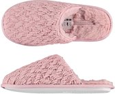 Dames instap slippers/pantoffels gebreid roze maat 39-40