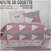 Luxe Katoen dekbedovertrek Lits-Jumeaux 240x220cm Home sweet home
