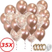 Verjaardag Versiering Helium Ballonnen Feest Versiering Decoratie Confetti Ballon Bruiloft Rose Goud - 35 Stuks