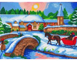 Crystal art Diamond Painting Winter Village full 40x50