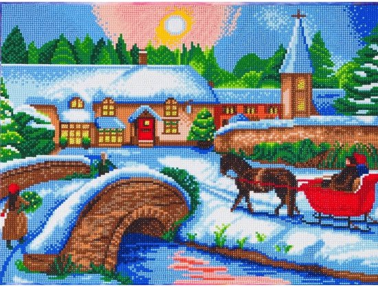 Crystal art Diamond Painting Winter Village full 40x50