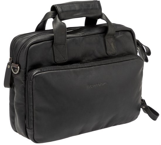 New Looxs Cali Laptoptas Fietstas - Leer - 15 inch Laptopvak - 17 liter - Zwart