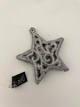J-Line Noël pendentif étoile argent/paillettes 12cm