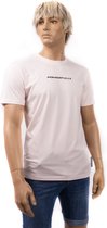 Powerfully T-shirt Geborduurd Marshmallow Pink - Roze - Heren – Maat S