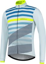 Rogelli Stripe Winterjack - Fietsjack Heren - Grijs/Fluor/Blauw - Maat XL