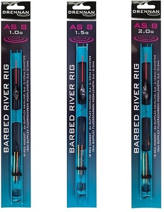 Foto: Drennan barbed river rig as8 6m maat dobber 1 5g haak 18 0 129mm
