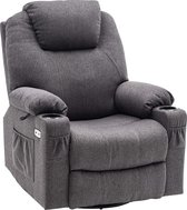 Bobby's Electric Massage Chair - Fauteuil de massage - Inclinable - Rotatif à 240 degrés - Chauffable - Fauteuil Relax - Fauteuil Chill - Grijs - Fauteuil TV - Fonction chauffante - Fonction inclinable et vibrante - ‎100 x 84 x 109 cm