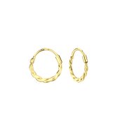 Joy|S - Zilveren oorringen 11 mm - twisted - 14k goudplating - t08