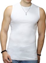2 Pack Top kwaliteit A-Shirt - Mouwloos - O hals - Wit - Maat XL