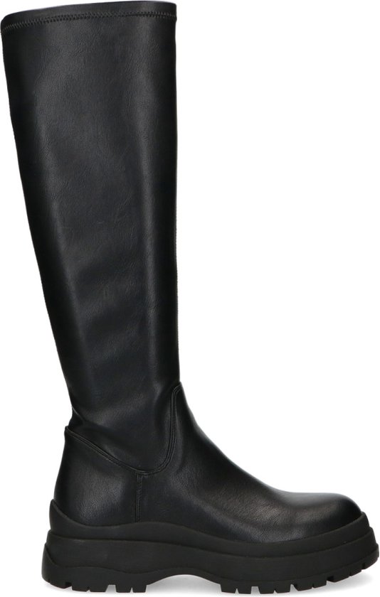 Sacha - Dames - Zwarte hoge laarzen met grove zool - Maat 42 | bol.com