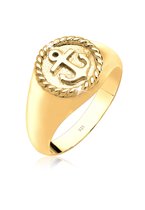 Elli Dames Ring Dames Maritiem Anker Signet Ring in 925 Sterling Zilver