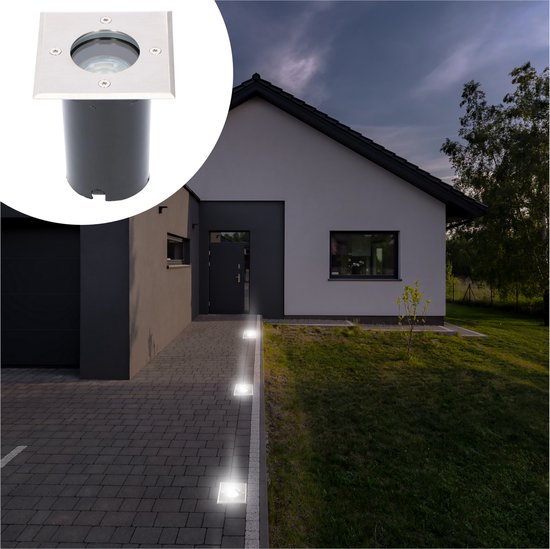 afvoer geboorte Onnauwkeurig Proventa HeavyDuty LED Grondspot IP67 - Vierkant - inbouw tuinspot buiten -  warm wit | bol.com