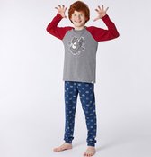 Woody pyjama jongens - wasbeer - rood - 212-2-QRL-Z/477 - maat M