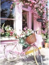 Diamond painting - Vrolijke fiets met veel bloemen - Geproduceerd in Nederland - 60 x 90 cm - dibond materiaal - vierkante steentjes - Binnen 2-3 werkdagen in huis
