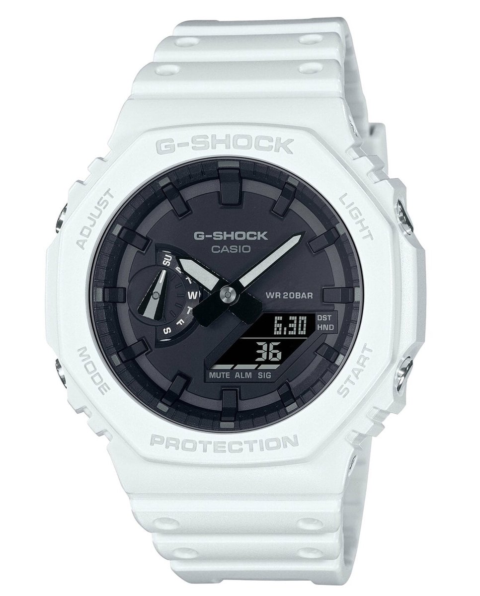 Casio G-Shock GA-2100-7AER Horloge - Kunststof - Wit - Ø 43 mm